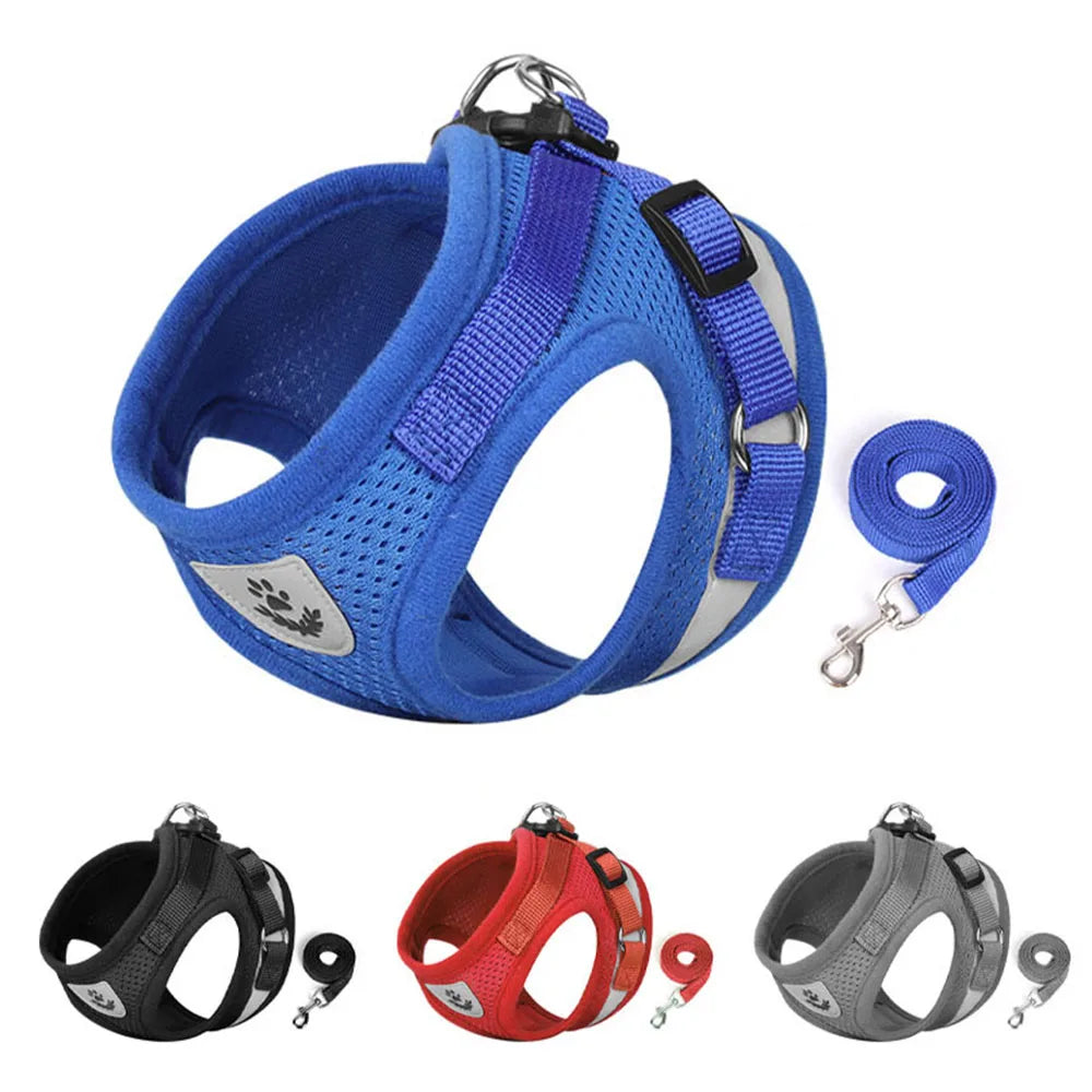 Adjustable Reflective Cat Harness and Leash Set | Escape-Proof Breathable Vest for Cats and Small Dogs