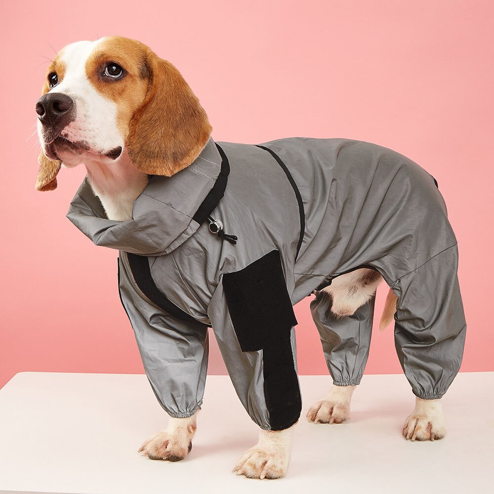 Reflective Dog Raincoat Waterproof Jumpsuit | Sunscreen Coat for Large and Small Dogs | Outdoor Pet Protection