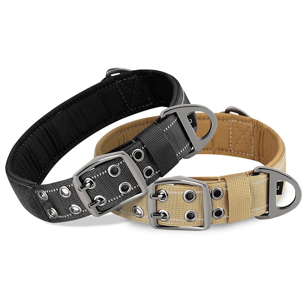 Tactical Military Dog Collar Adjustable Nylon | Durable For Medium and Large Dogs | Reflective Design for Training & Hunting