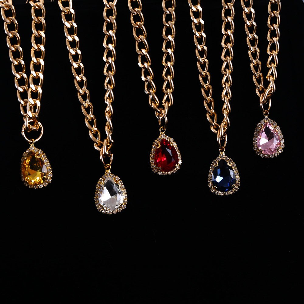 Elegant Crystal Pet Necklace | Birthday Party Necklace for Cats and Small Dogs with Multiple Colour Crystal Pendants