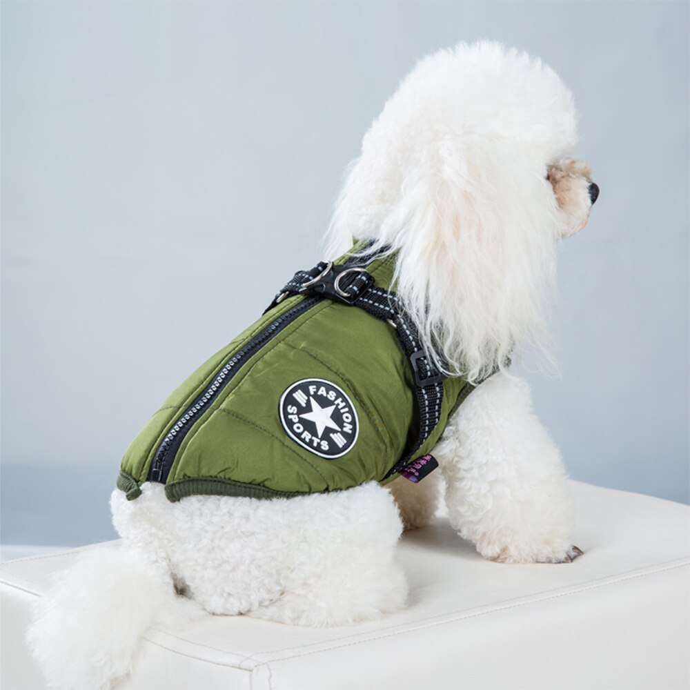 Winter Dog Jacket with Built-In Harness | Waterproof, Warm, and Stylish Dog Coat for Small to Large Breeds