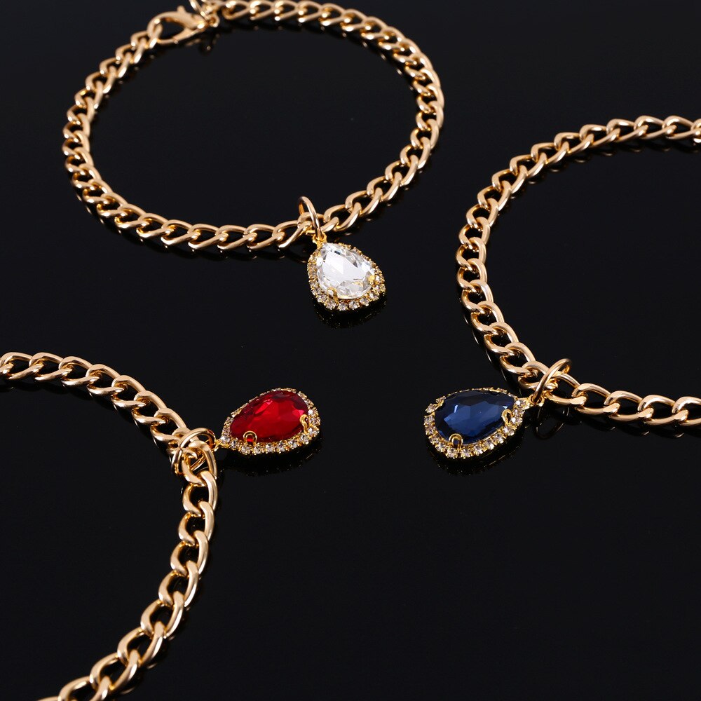 Elegant Crystal Pet Necklace | Birthday Party Necklace for Cats and Small Dogs with Multiple Colour Crystal Pendants