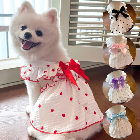 Dog Dress with Bowknot | Summer Pet Clothes