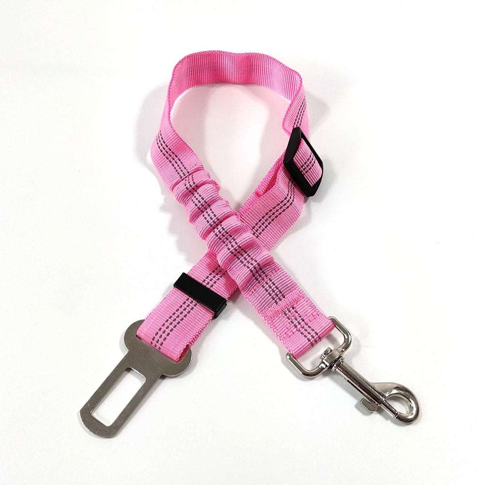 Adjustable Dog Car Seat Belt Harness | Durable Nylon, Reflective, Bungee Fabric Tether | Pet Car Travel Safety