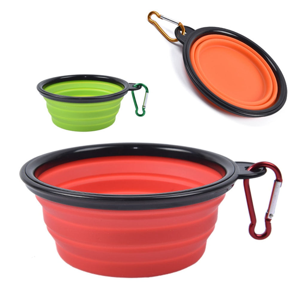 Collapsible Silicone Dog Bowls | Portable Travel Feeding Dish, 350/1000ml for Dogs & Cats