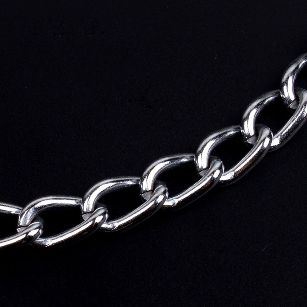 Heavy Duty Metal Chain Dog Leash | Anti-Bite Chrome Plated Traction Rope for Strong Control