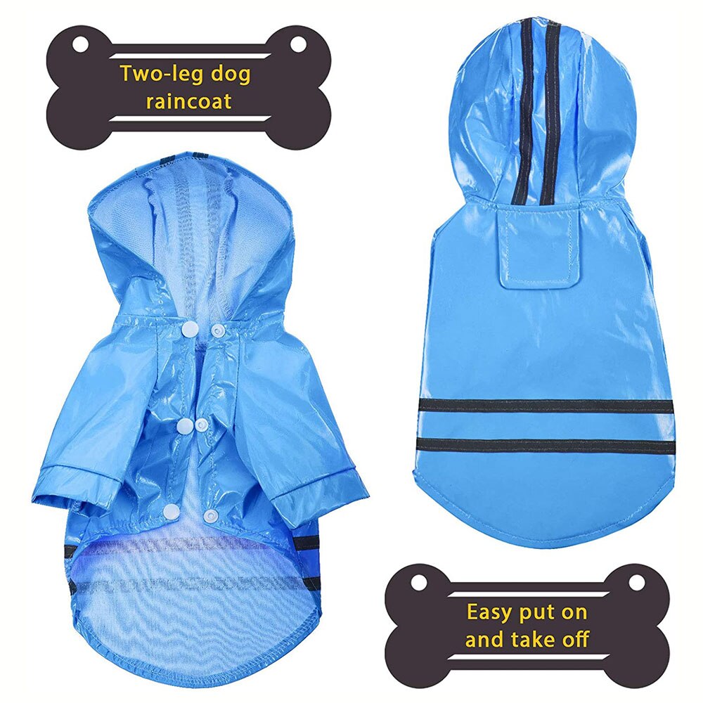 Waterproof Reflective Dog Raincoat | Outdoor Rain Jacket for Small Dogs and Cats in Multiple Colours