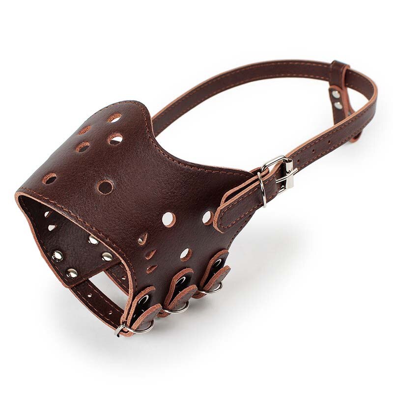 Leather Anti-Barking Dog Muzzle | Adjustable, Breathable, and Secure Muzzle for Dogs with Comfortable Design