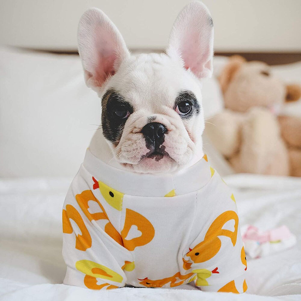 Warm Cotton Dog Pajamas Onesie | Soft Material & Cute Designs for Small Dogs