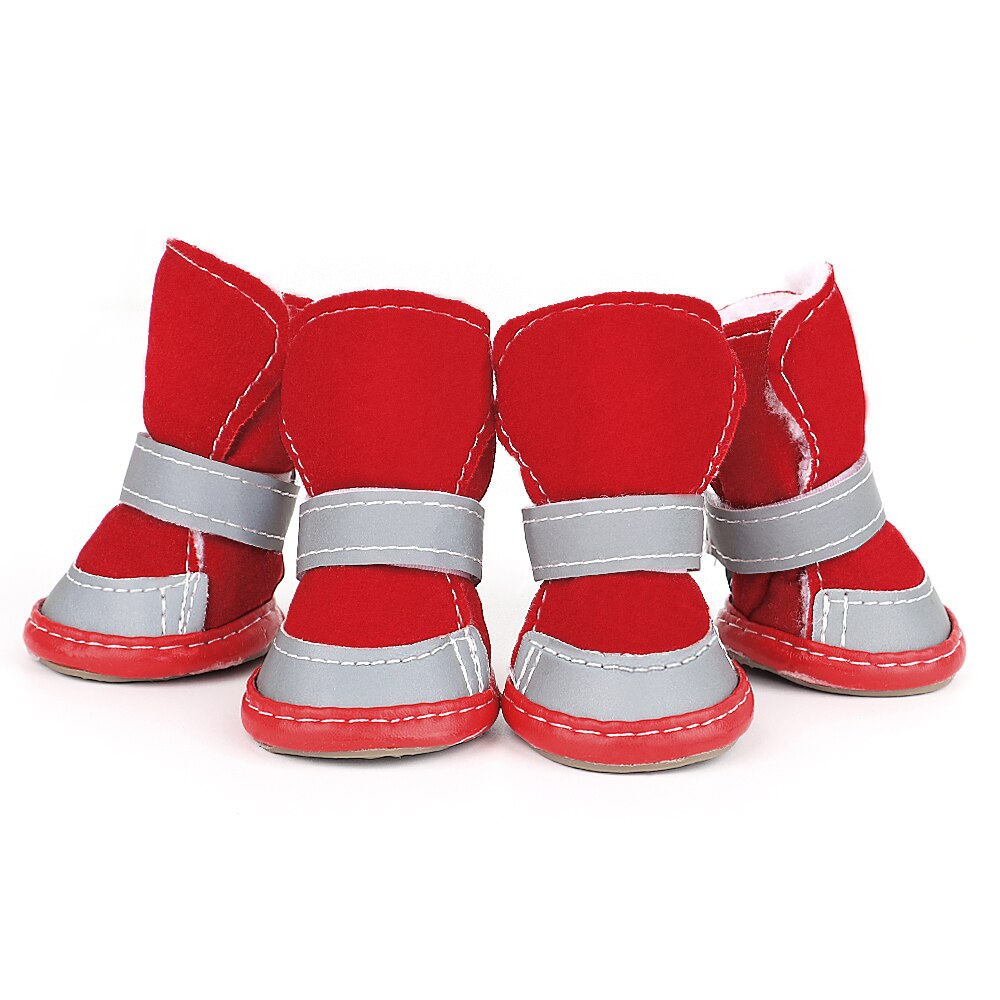 Reflective Anti-Slip Dog Boots | Warm Snow Shoes for Small & Medium Dogs, 4-Pack