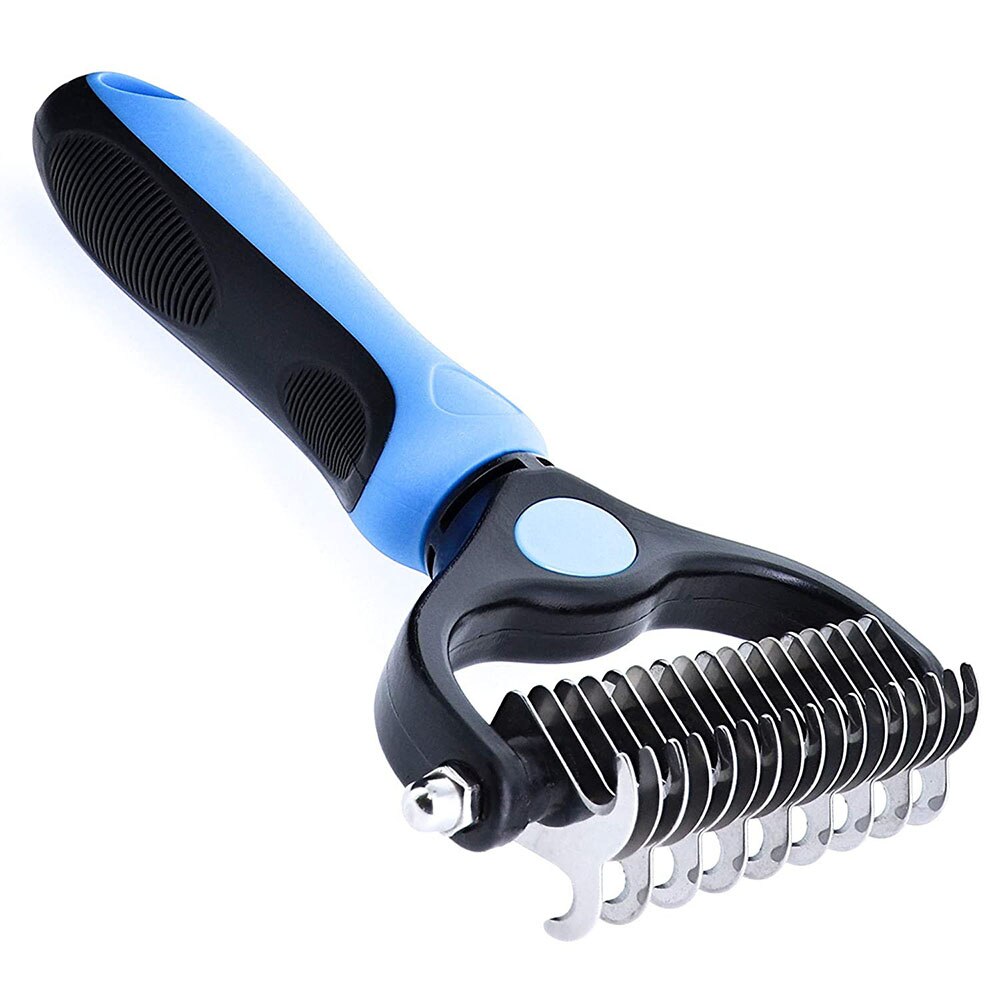 Dog & Cat Grooming Brush | Hair Remover Comb for Long, Short & Curly Hair with Anti-Slip Handle