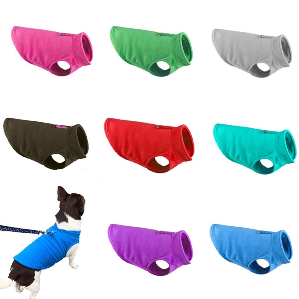 Winter Dog Fleece Vest Jacket | Cold Weather Pullover Dog Sweater with Leash Ring for Small Dogs and Cats