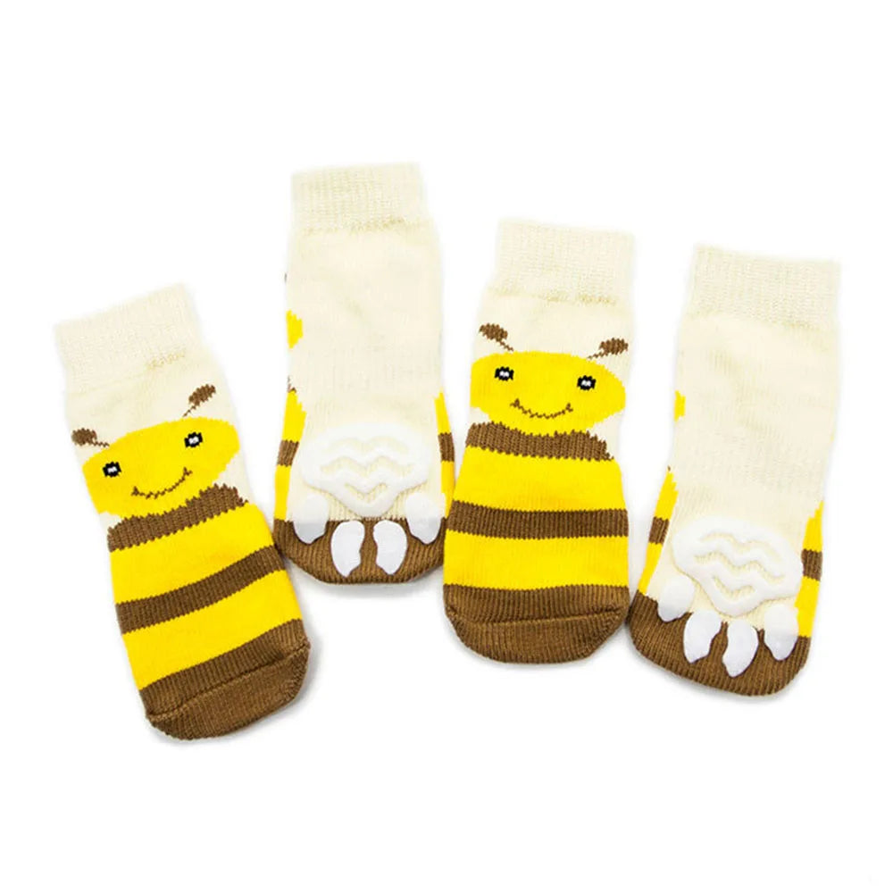 Premium Anti-Slip Dog Socks 4pcs | Indoor Protection Paw Wear for Medium to Large Dogs