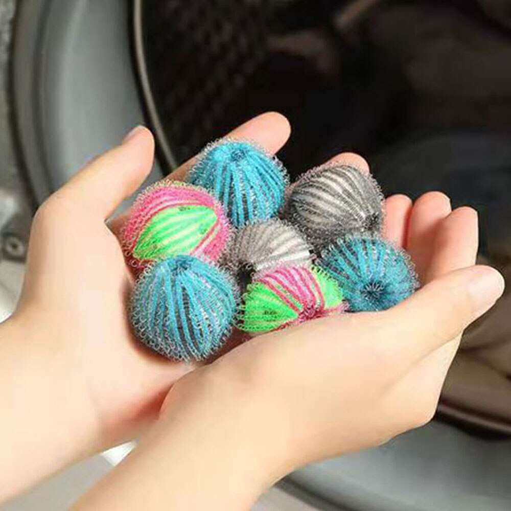 6-Pack Nylon Laundry Balls | Pet Hair Removal & Decontamination | Washing Machine Lint Removal