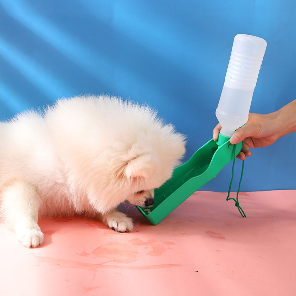 Portable Dog Water Bottle for Outdoor Travel | Rotatable Clamshell Dispenser with 250ml & 500ml Sizes