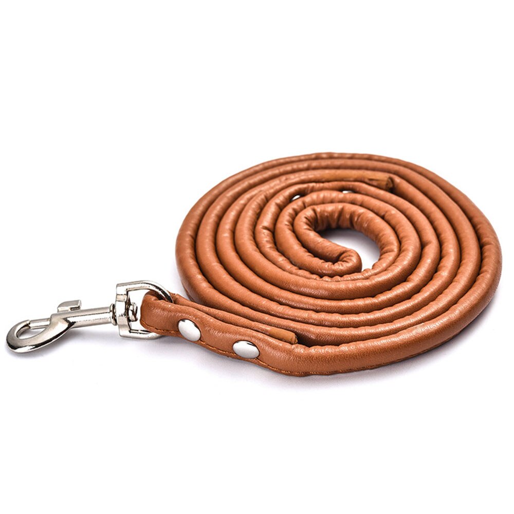 Round Colourful PU Rolled Dog Leash | Durable Lead for Small to Medium Breeds | Multiple Colours Available
