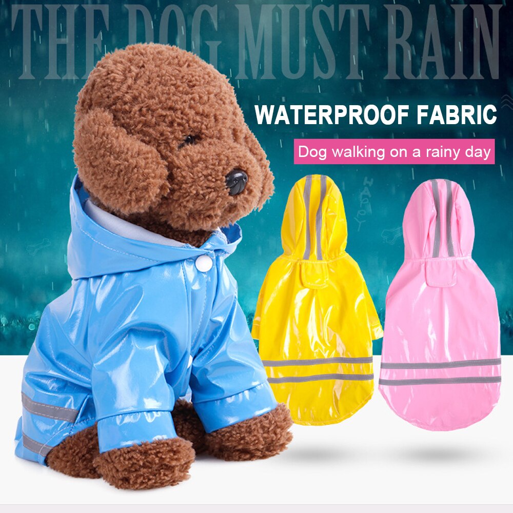 Waterproof Reflective Dog Raincoat | Outdoor Rain Jacket for Small Dogs and Cats in Multiple Colours