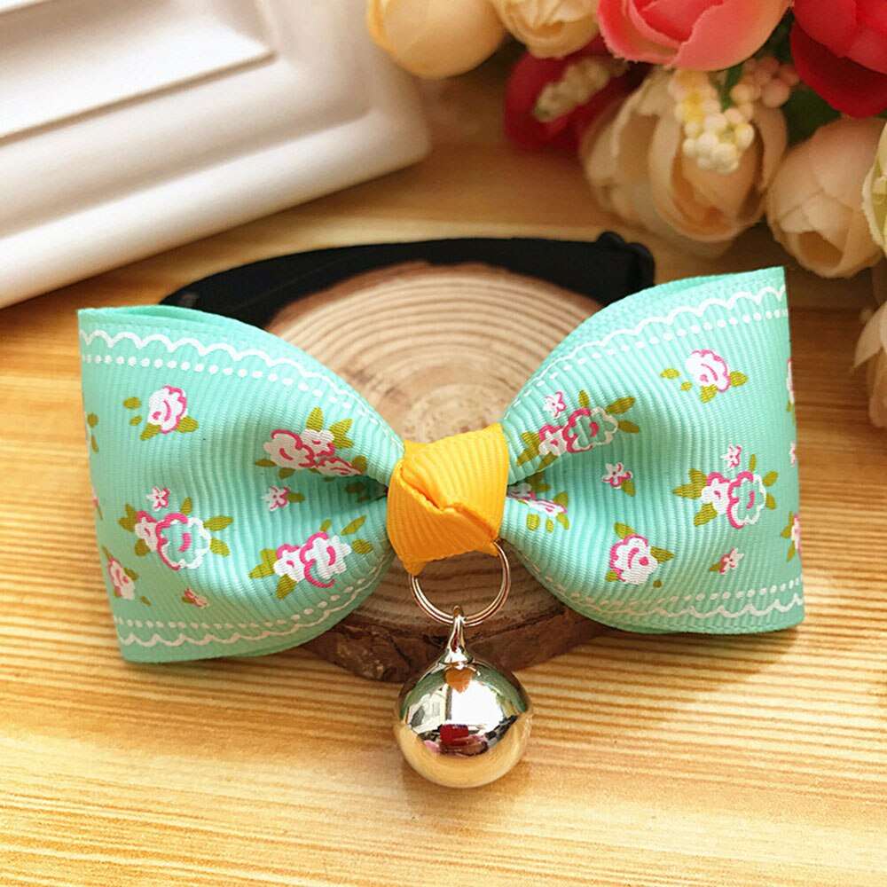 Cat Accessories | Bow Tie Collar with Bell | Breakaway Bowtie for Kitten & Small Dog | Pet Grooming Products