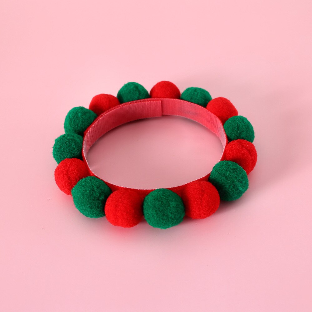 Adjustable Cute Plush Ball Pet Necklace Collar | Fun & Colourful Cat & Puppy Accessory for Parties