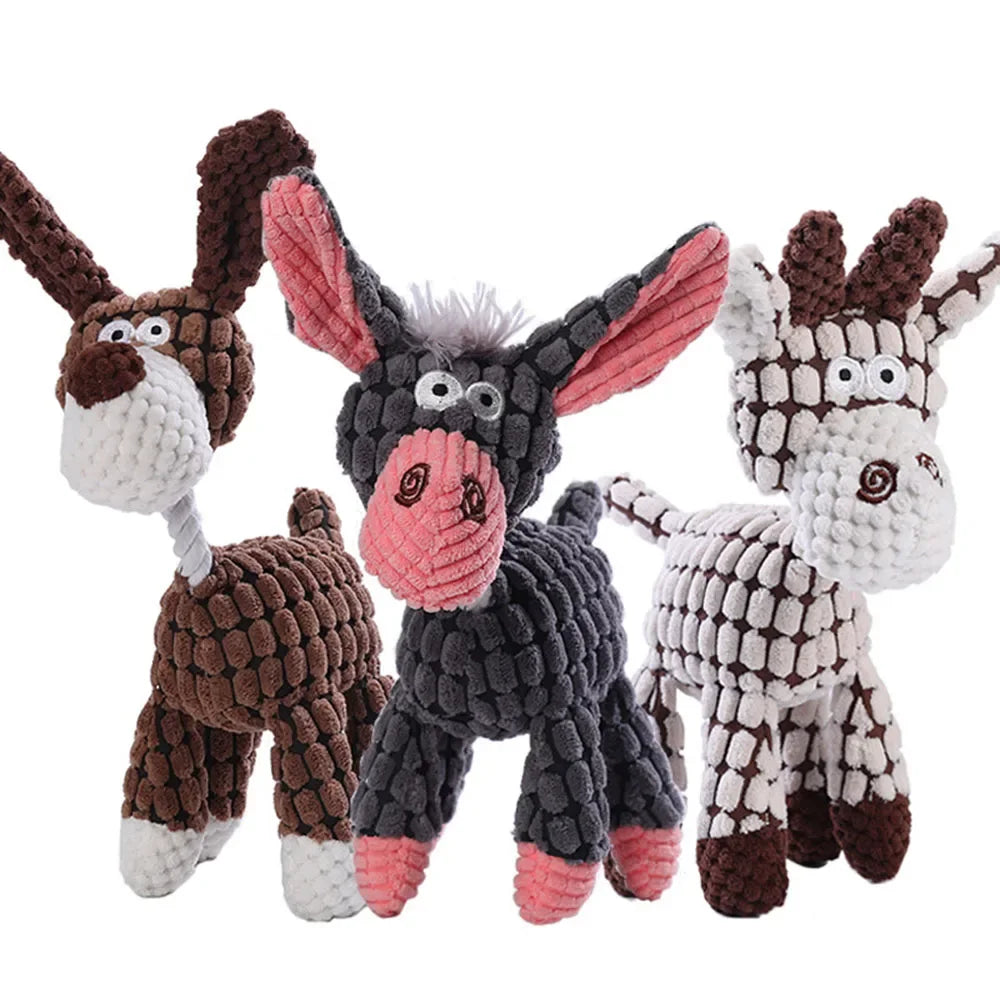 Plush Squeaky Dog Toys | Durable Pet Chew Toy for Small, Medium, Large Dogs, Soft Cotton Texture for Teeth Cleaning