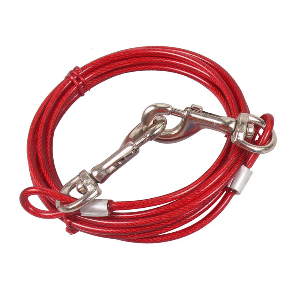 Heavy Duty Dog Tie-Out Cable | Steel Cable Leash for Dogs Up to 135 Pounds with Strong Carabiner Clip