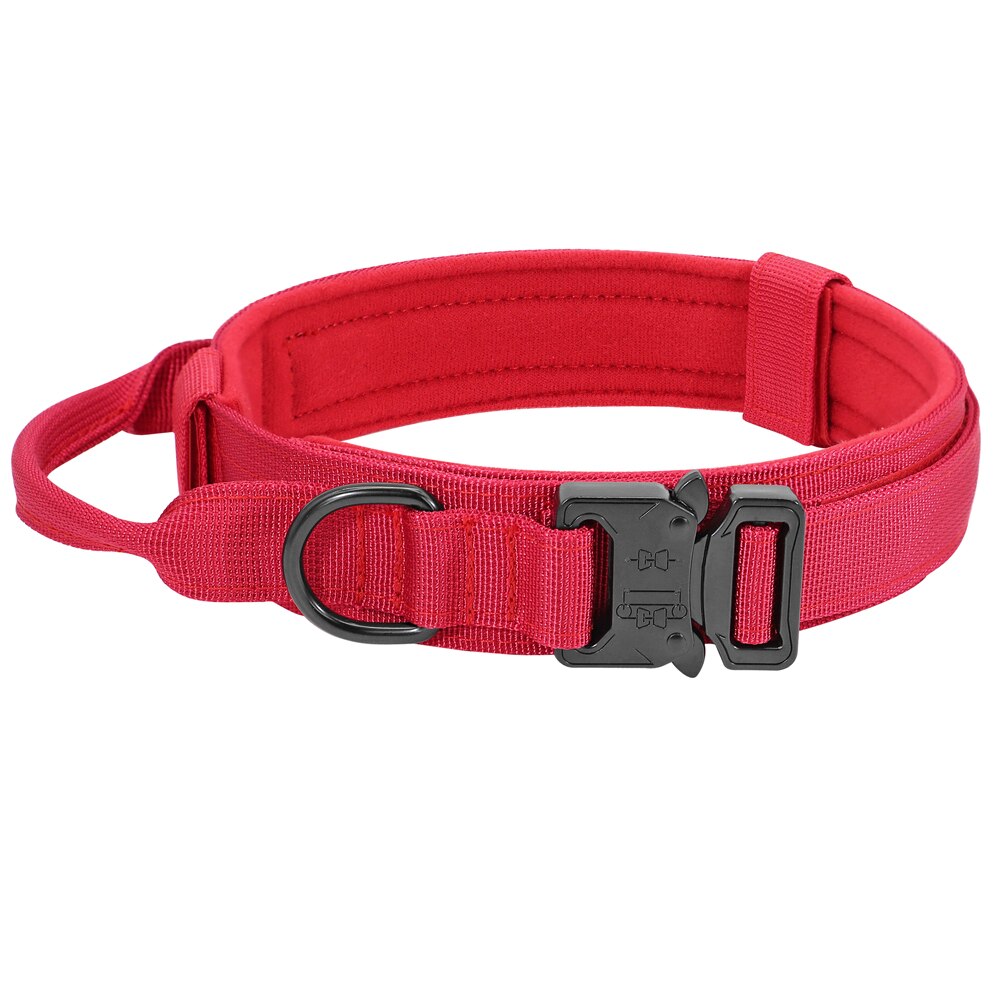 Durable Tactical Dog Collar | Military Nylon Pet Collar with Handle for Medium and Large Dogs | Adjustable for Training and Outdoor Use