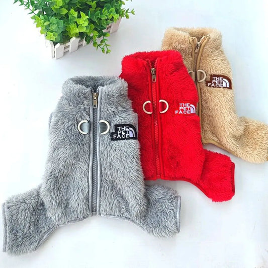 Winter Warm Pet Jumpsuit with Zipper
