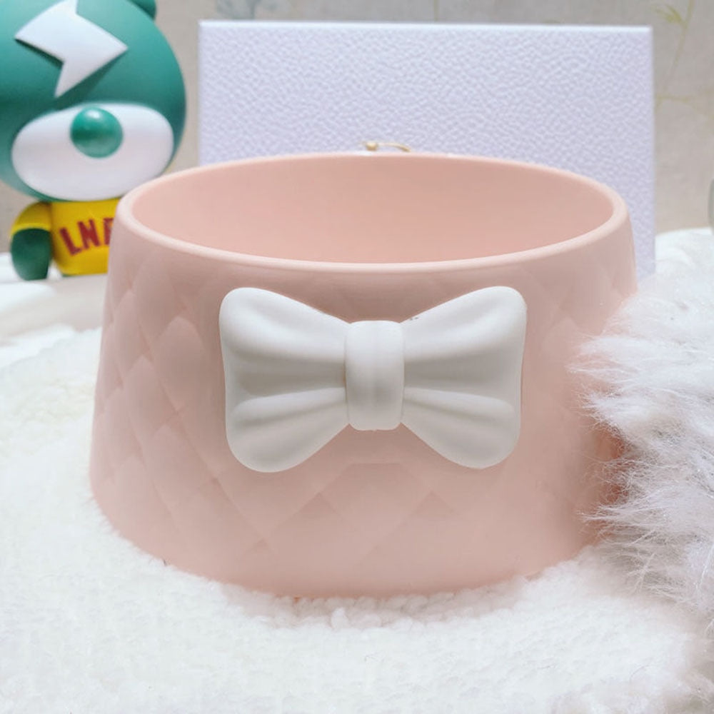 Stylish Bowknot Pet Food Bowl | Trapezoidal Anti-Skid Design for Small Dogs & Cats