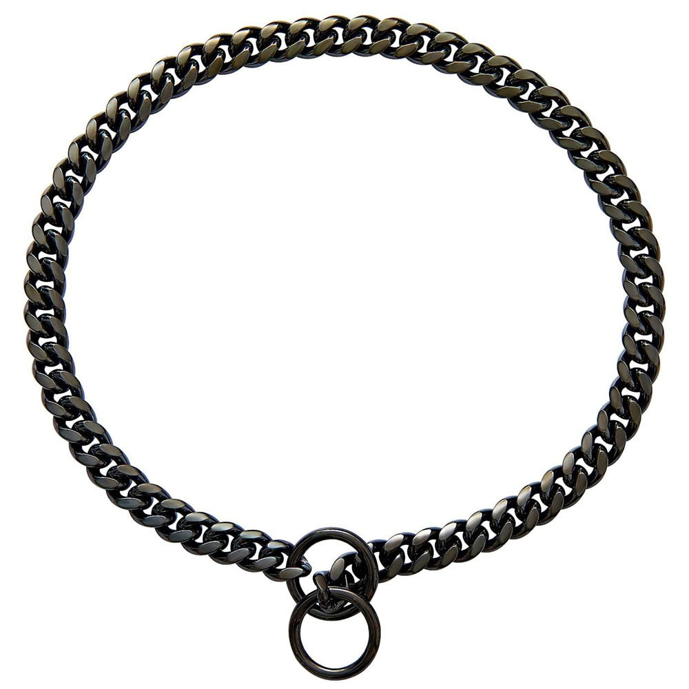 Luxury Dog Collar Chain | Heavy-Duty Stainless Steel Martingale Slip Chain for Large Dogs