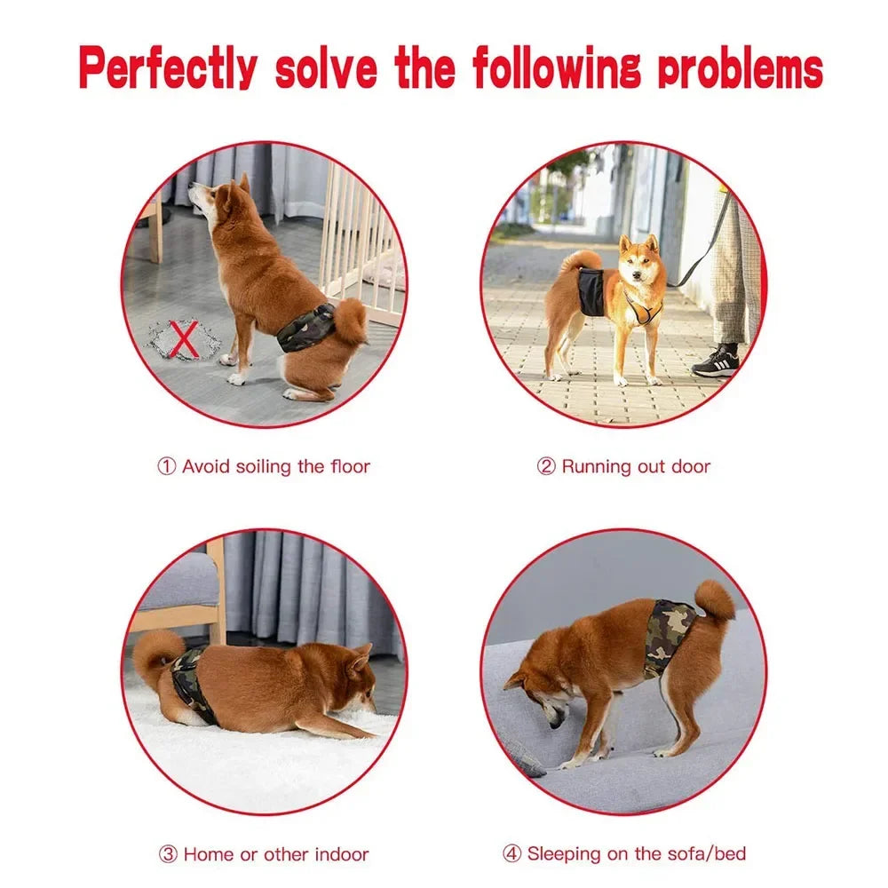 Male Dog Belly Bands | Washable Reusable Dog Diapers with High Absorbency for Male Dogs