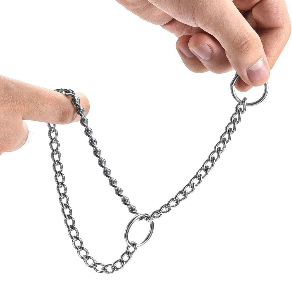 Chew-Proof Metal Dog Choke Collar | Durable Slip Chain Pinch Collar for Training Small to Large Dogs