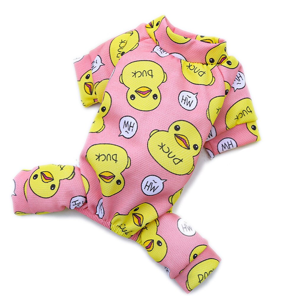 Cute Duck Printed Pet Jumpsuit | Comfortable Pajamas Bodysuit for Small Dogs and Cats