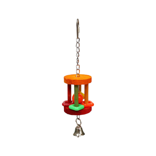 CAITEC Hanging Barrel Bird Chew Toy | Ideal Chew and Bite Toy for Small Parrots