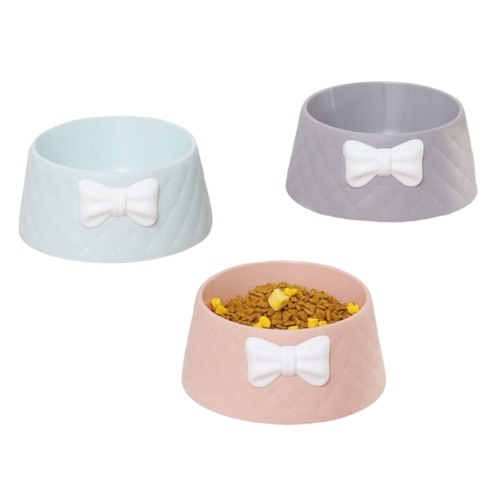 Stylish Bowknot Pet Food Bowl | Trapezoidal Anti-Skid Design for Small Dogs & Cats