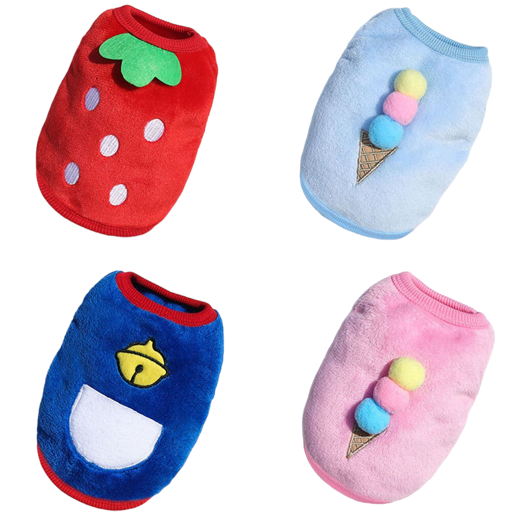 Cute Dog Winter Flannel Vest | Warm Soft Flannel Puppy Sweater for Small Dogs & Cats