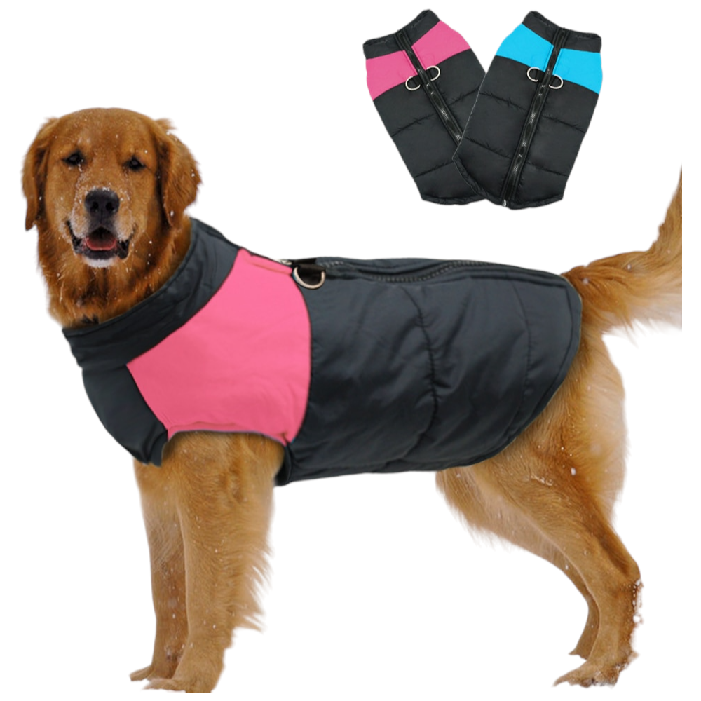 Large Dog Clothes For Winter | Waterproof Quilted Dog Jacket for Medium to Extra Large Dogs with Easy Zipper Design