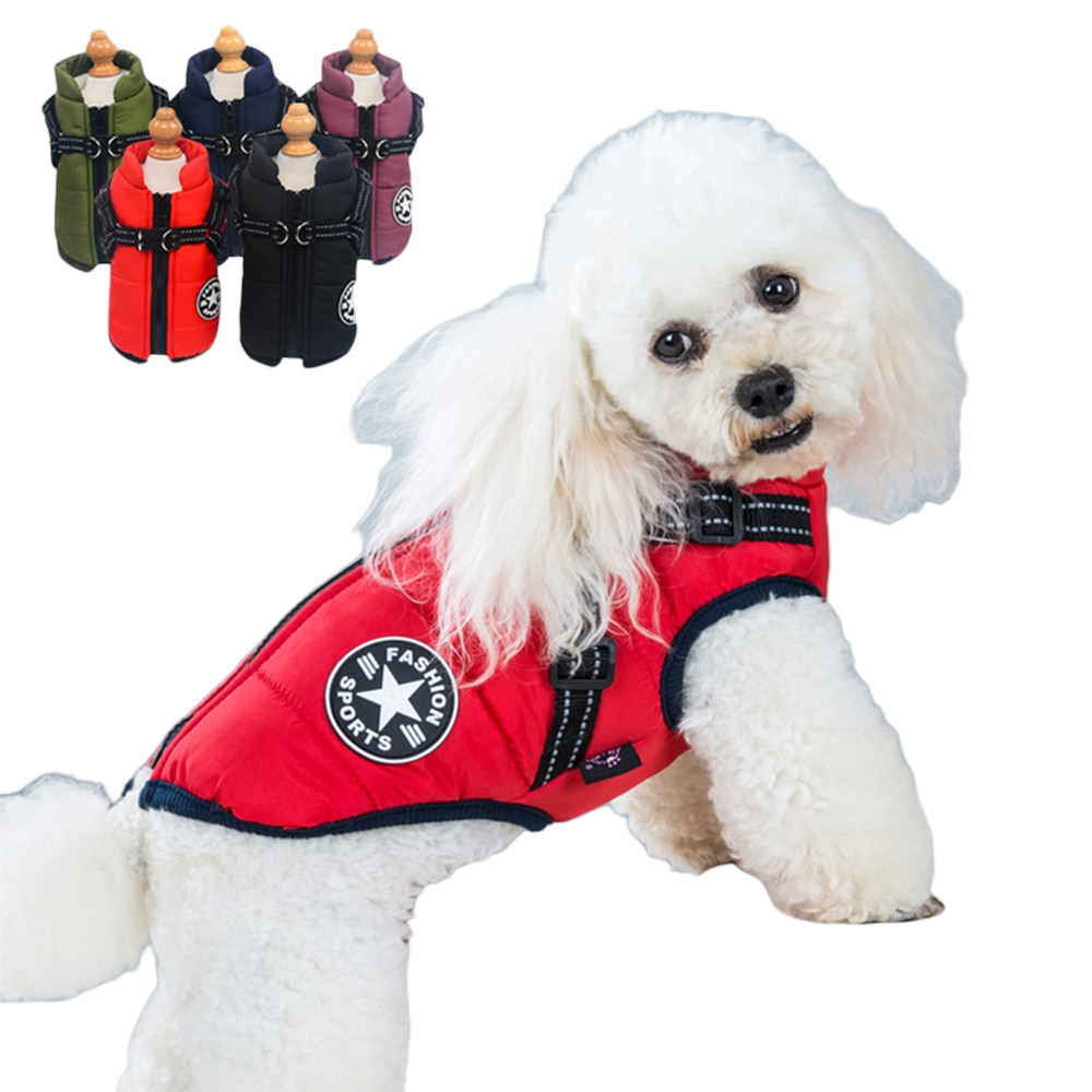 Winter Dog Jacket with Built-In Harness | Waterproof, Warm, and Stylish Dog Coat for Small to Large Breeds