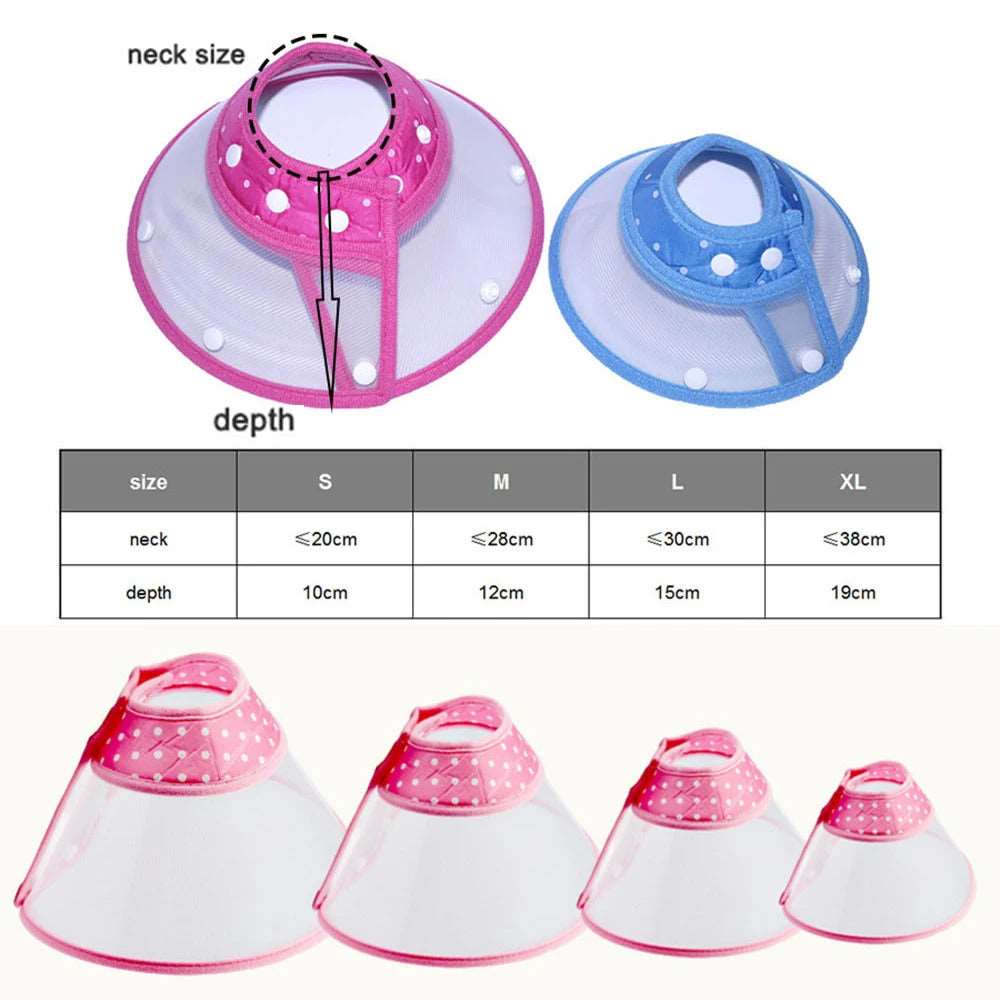 Adjustable Pet Recovery Cones | Soft, Breathable Dog & Cat Collar After Surgery
