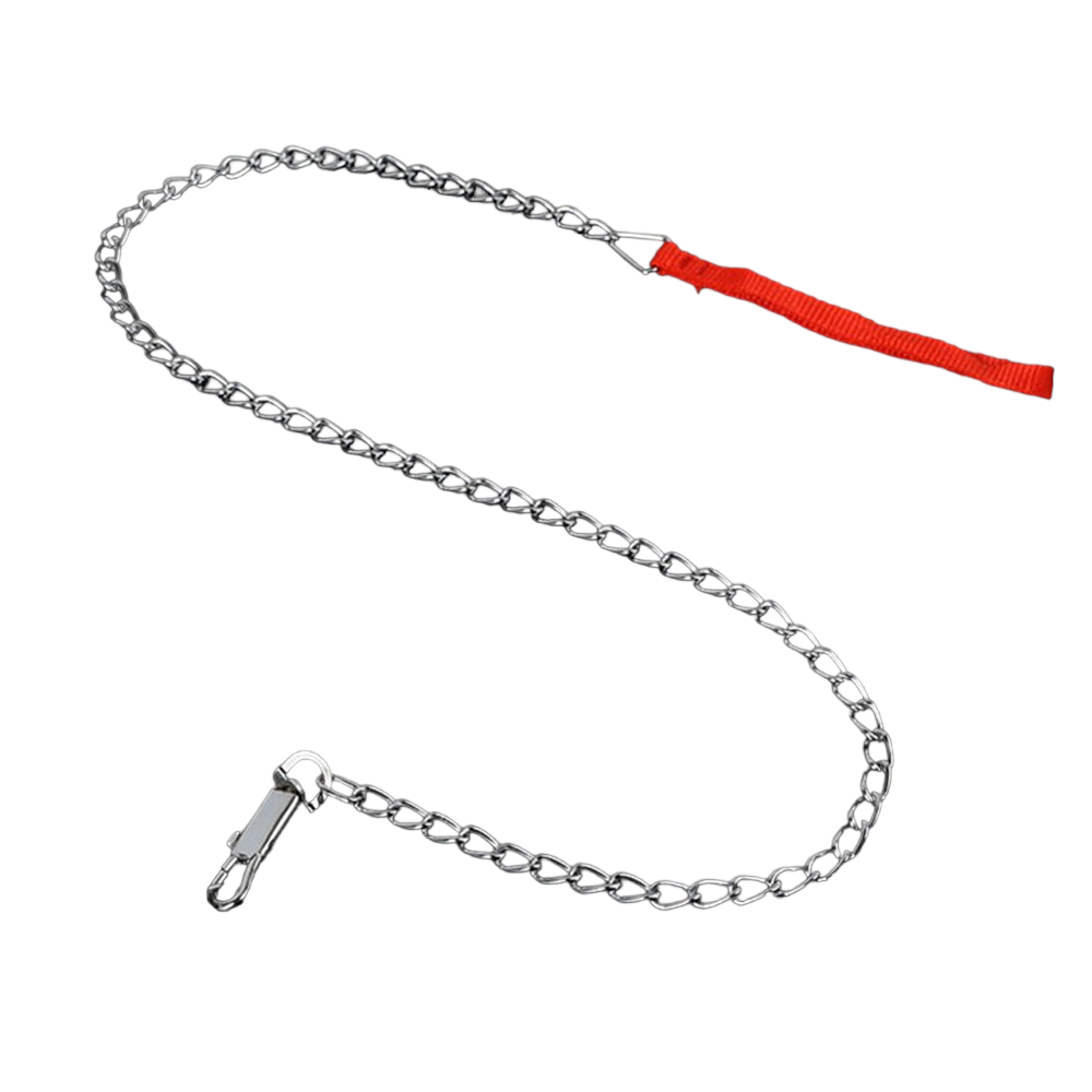 Heavy Duty Metal Chain Dog Leash | Anti-Bite Chrome Plated Traction Rope for Strong Control