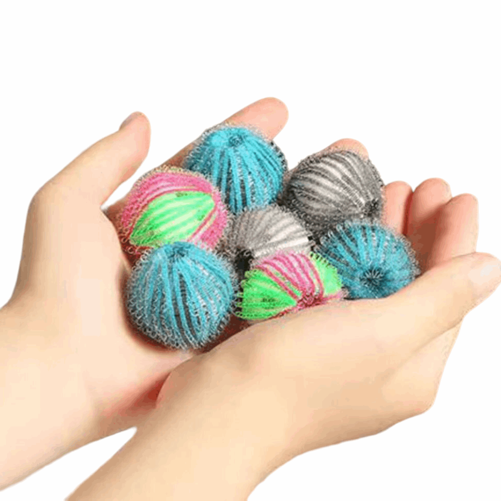 6-Pack Nylon Laundry Balls | Pet Hair Removal & Decontamination | Washing Machine Lint Removal