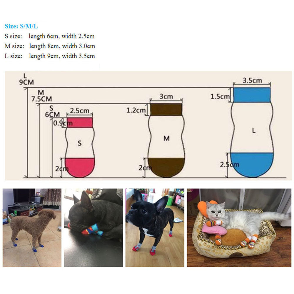 Non-Skid Pet Socks | Indoor Traction Control Socks for Small and Medium Dogs | Paw Protectors for Hardwood Floors
