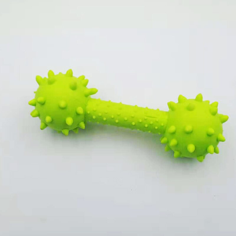 Durable Rubber Barbell Chew Toy for Dogs | Teeth Cleaning and Bite-Resistant Fun