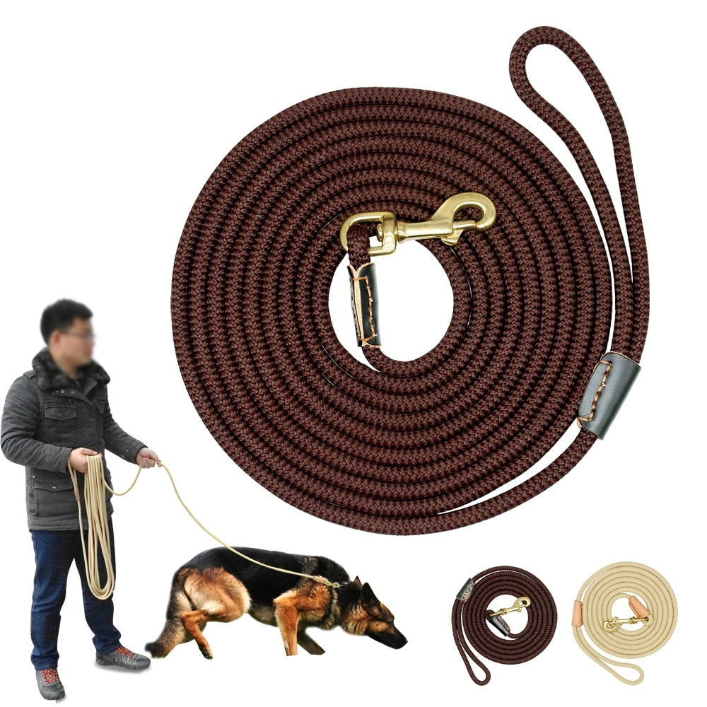 Durable Nylon Dog Tracking Leash | Long Leads for Training & Walking - 3m, 5m, 10m, 20m Non-Slip Rope for Medium & Large Dogs