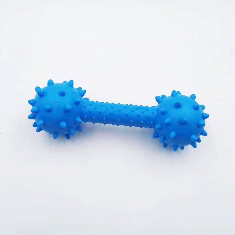 Durable Rubber Barbell Chew Toy for Dogs | Teeth Cleaning and Bite-Resistant Fun