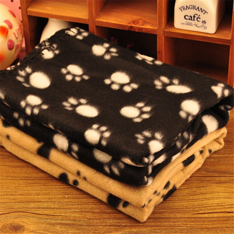 Warm Fleece Pet Blanket | Soft and Comfy Paw Print Design for Cats and Dogs | 60cm x 70cm