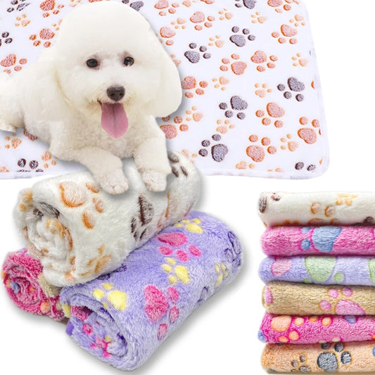 Soft and Fluffy Pet Blanket | Warm and Cute Cartoon Pattern Bed Mat for Dogs and Cats