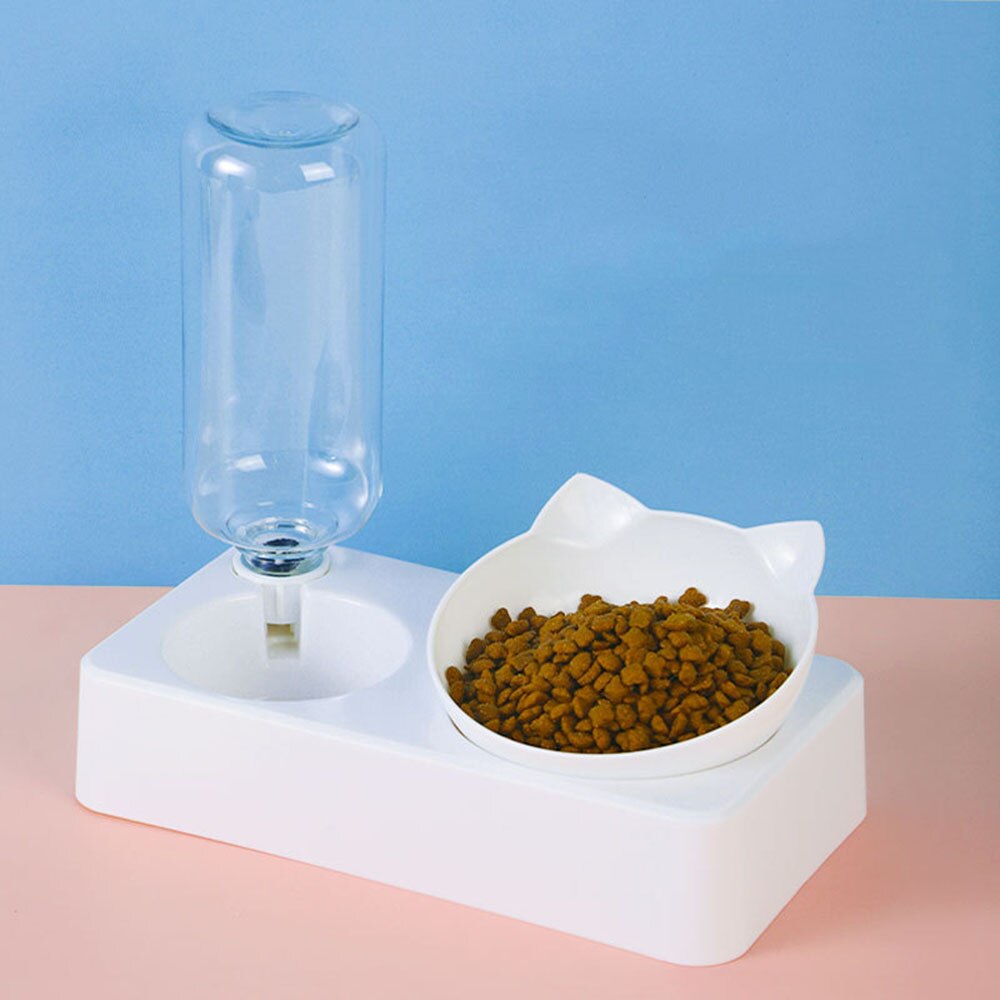Automatic Feeder & Water Dispenser Pet Bowl | Raised Stand Dual Bowl for Cats & Small Dogs
