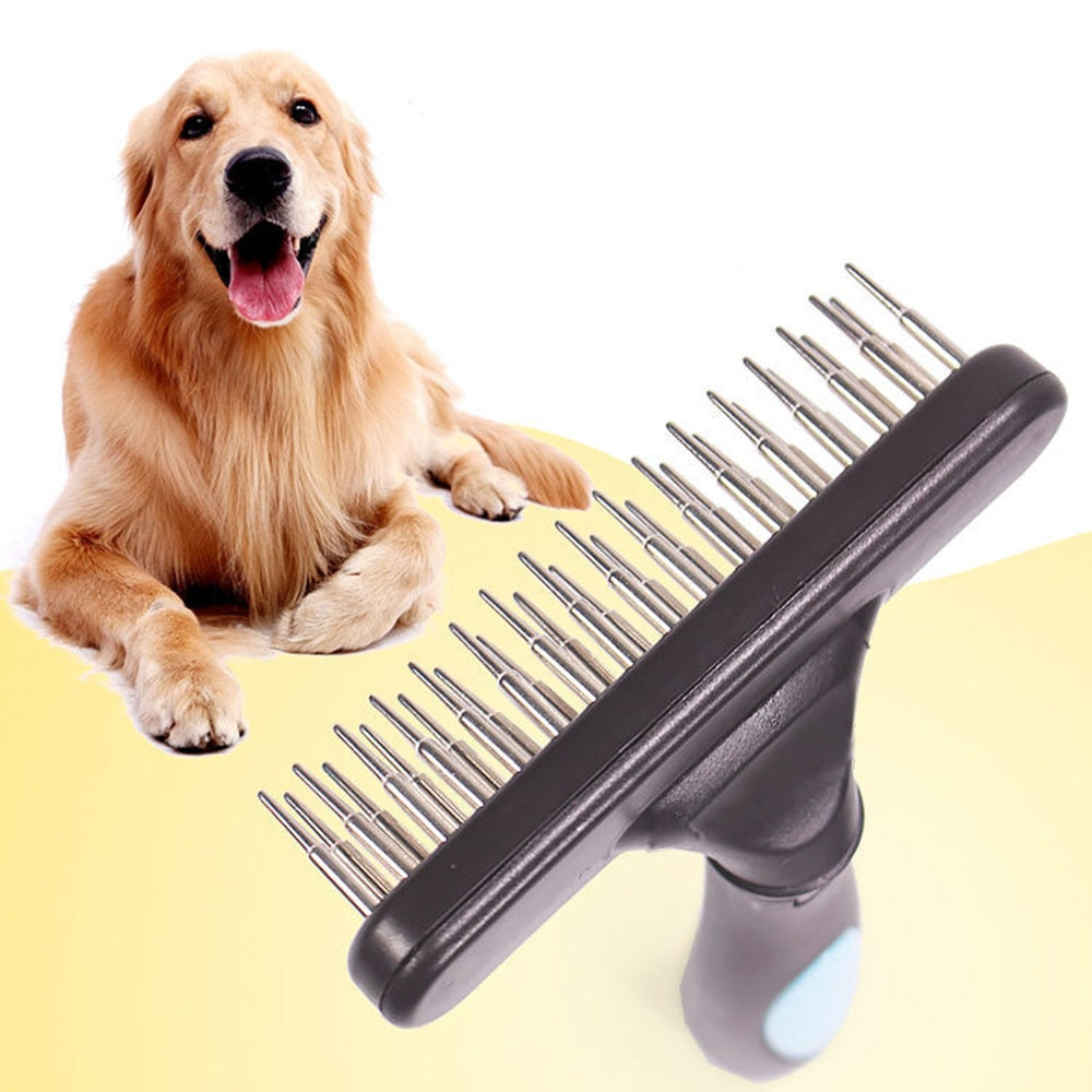 Dog Rake Deshedding Dematting Brush Comb | Efficient Undercoat Rake for Long & Short Hair Pets