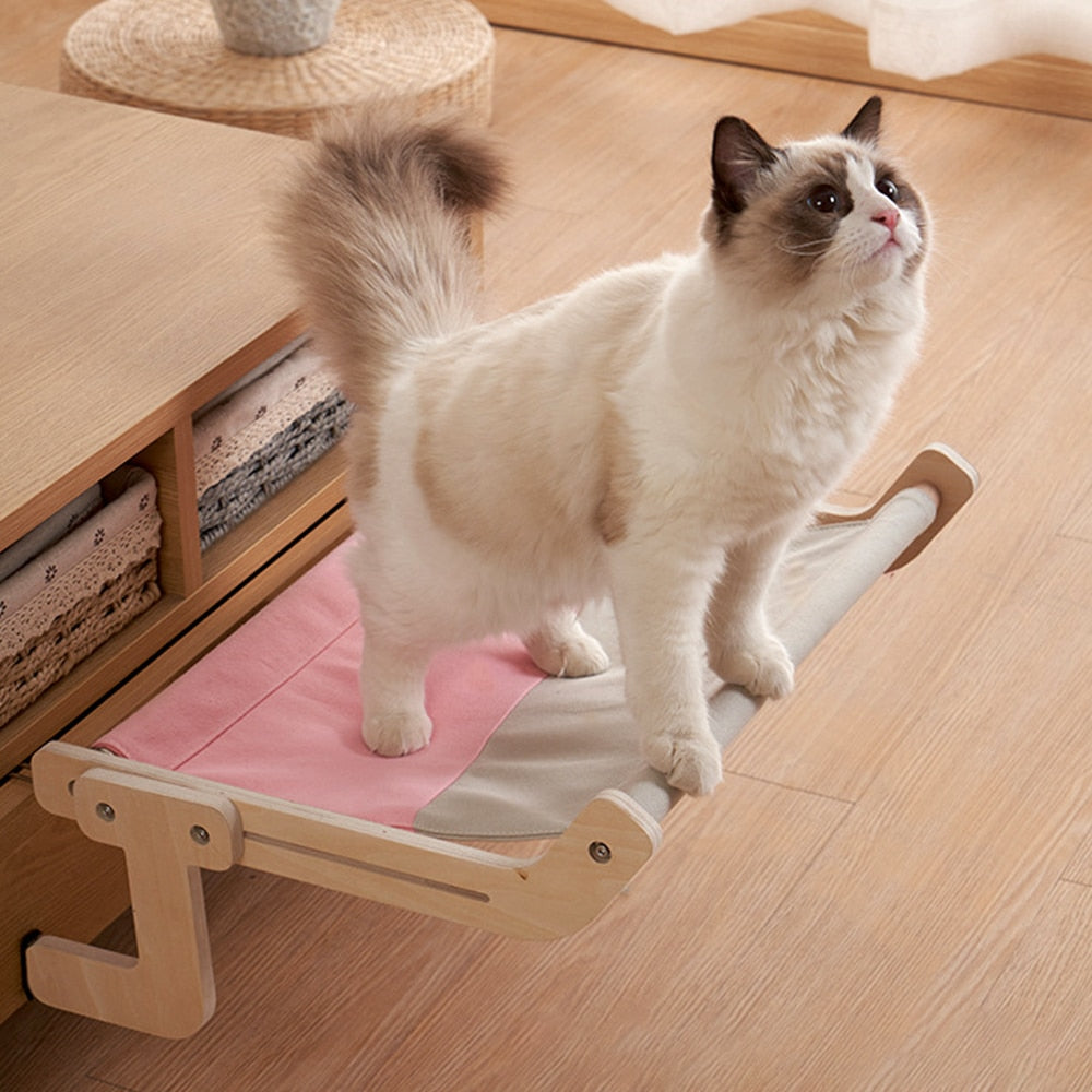 Pet Cat Hammock Bed | Removable Window Sill Cat Lounger | Cozy Winter Basket Cushion for Kittens