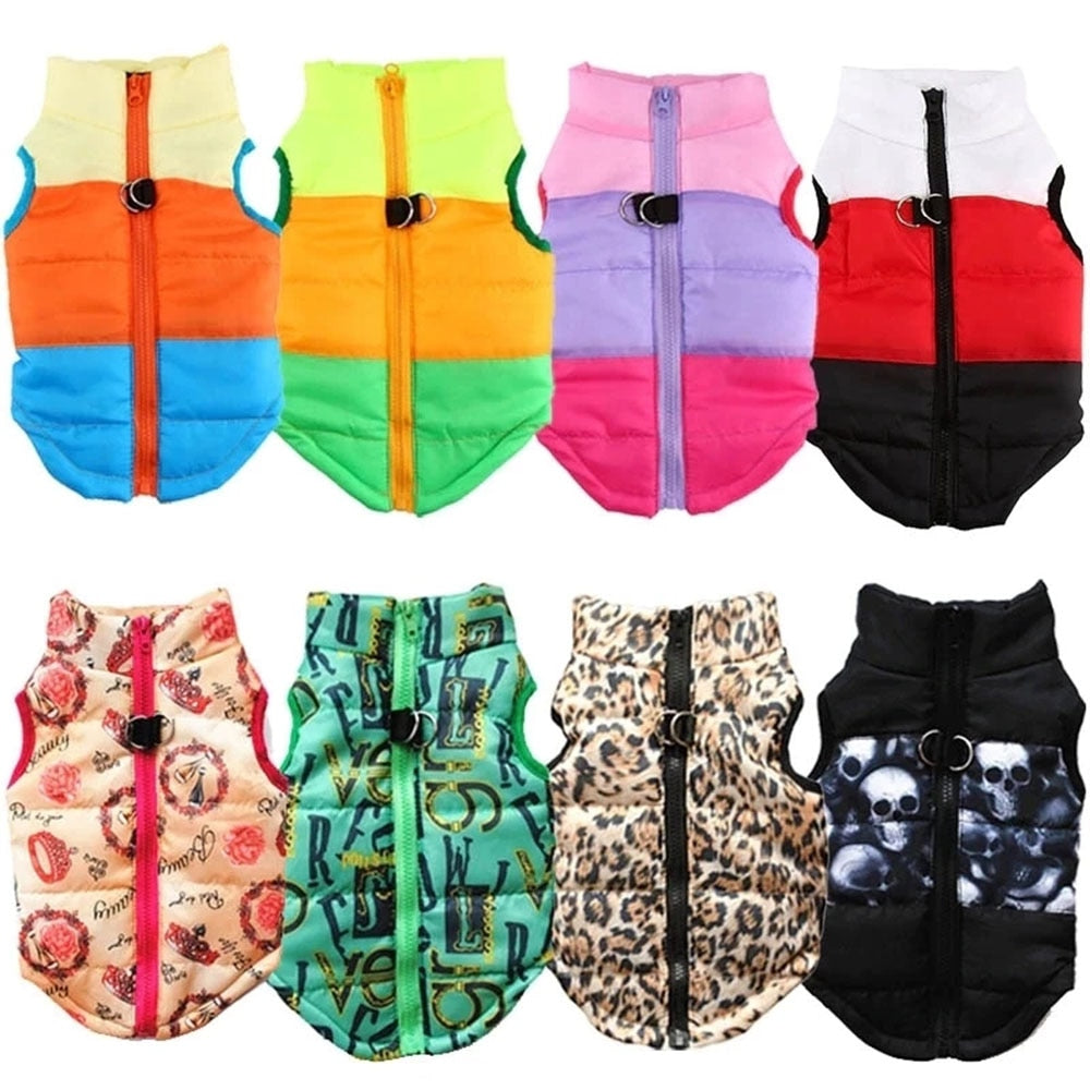 Winter Warm Dog Clothes | Windproof Puppy Pet Clothing Cotton Vest Coat for Small Dogs